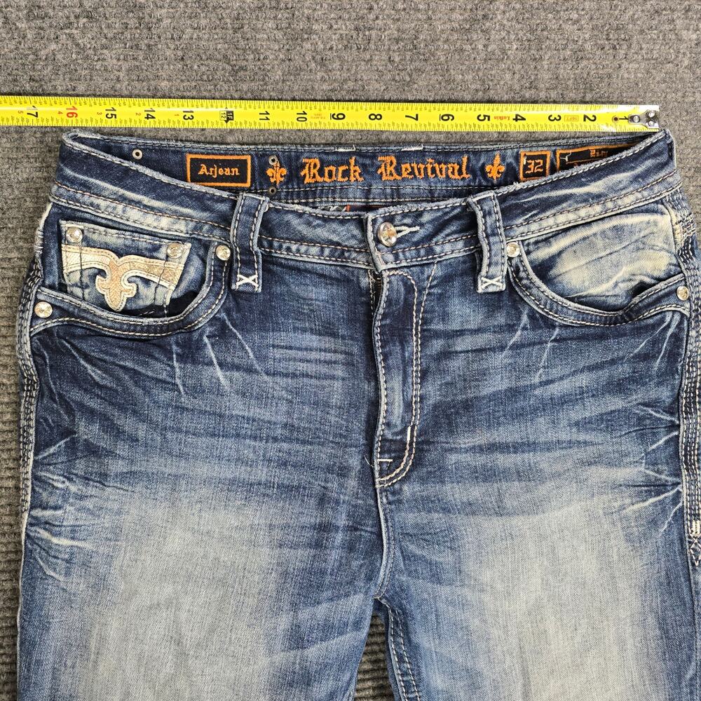Rock Revival Jeans Womens Arjean 32x25 Blue Easy Ankle Skinny Distressed - Picture 8 of 9